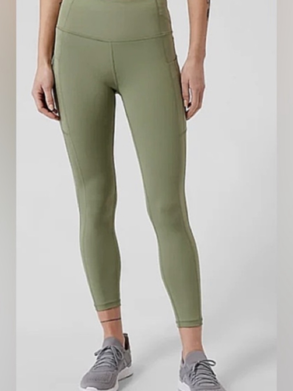 Athleta Ultimate Stash Pocket 7/8 Tight Legging Hi Rise Olive Green Size S/P